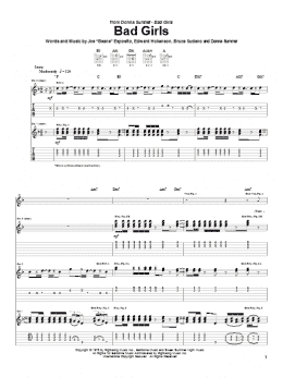 page one of Bad Girls (Guitar Tab)