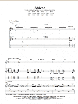 page one of Shiver (Guitar Tab)