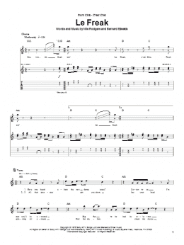 page one of Le Freak (Guitar Tab)