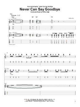 page one of Never Can Say Goodbye (Guitar Tab)