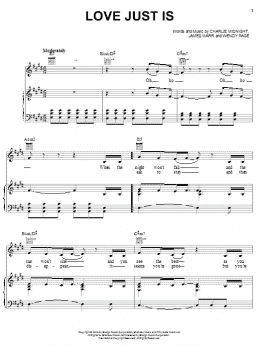page one of Love Just Is (Piano, Vocal & Guitar Chords (Right-Hand Melody))