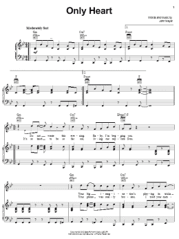 page one of Only Heart (Piano, Vocal & Guitar Chords (Right-Hand Melody))