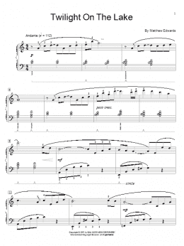 page one of Twilight On The Lake (Educational Piano)