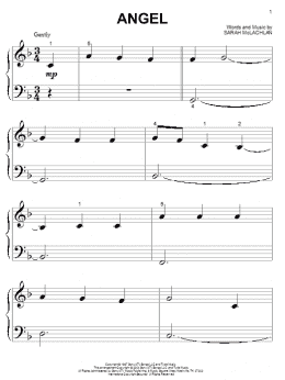 page one of Angel (Big Note Piano)