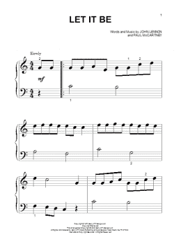 page one of Let It Be (Big Note Piano)