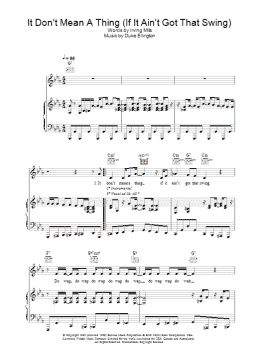 page one of It Don't Mean A Thing (If It Ain't Got That Swing) (Piano, Vocal & Guitar Chords)