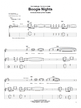 page one of Boogie Nights (Guitar Tab)