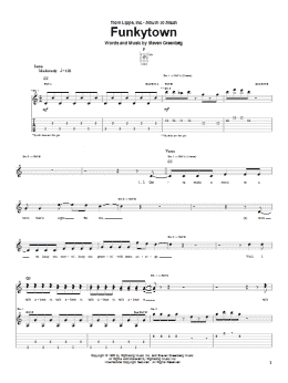 page one of Funkytown (Guitar Tab)