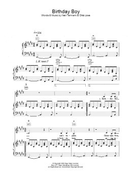 page one of Birthday Boy (Piano, Vocal & Guitar Chords)