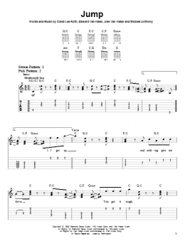 page one of Jump (Easy Guitar Tab)