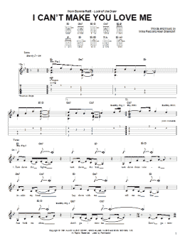 page one of I Can't Make You Love Me (Guitar Tab)