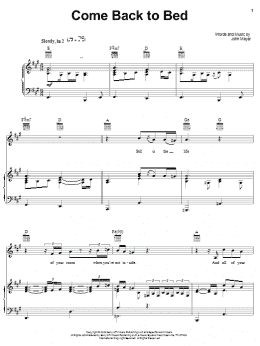 page one of Come Back To Bed (Piano, Vocal & Guitar Chords (Right-Hand Melody))