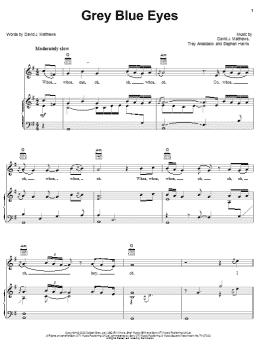 page one of Grey Blue Eyes (Piano, Vocal & Guitar Chords (Right-Hand Melody))