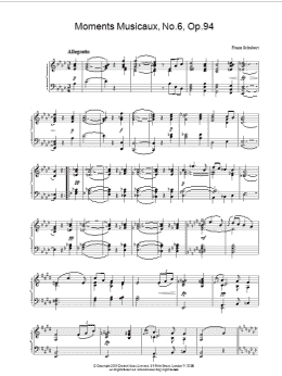page one of Moments Musicaux, No.6, Op.94 (Piano Solo)