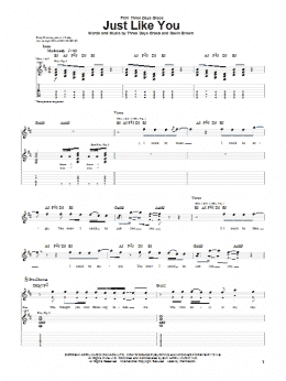 page one of Just Like You (Guitar Tab)
