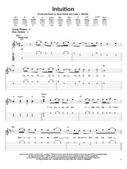 page one of Intuition (Easy Guitar Tab)