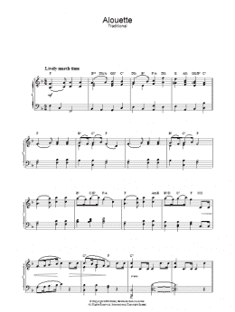 page one of Alouette (Piano Solo)