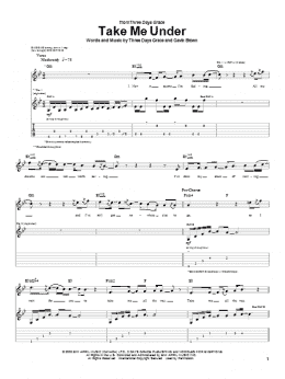 page one of Take Me Under (Guitar Tab)