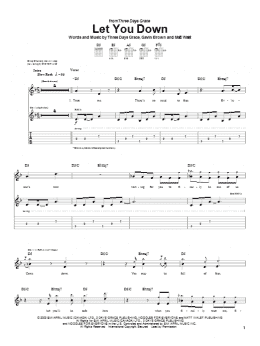 page one of Let You Down (Guitar Tab)