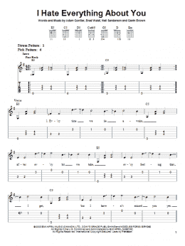 page one of I Hate Everything About You (Easy Guitar Tab)
