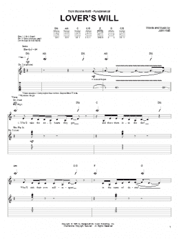 page one of Lover's Will (Guitar Tab)