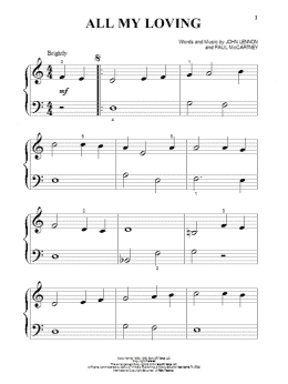 page one of All My Loving (Beginning Piano Solo)