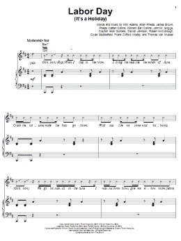 page one of Labor Day (It's A Holiday) (Piano, Vocal & Guitar Chords (Right-Hand Melody))