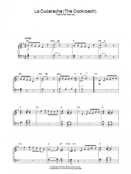 page one of La Cucaracha (The Cockroach) (Piano Solo)