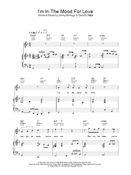 page one of I'm In The Mood For Love (Piano, Vocal & Guitar Chords)
