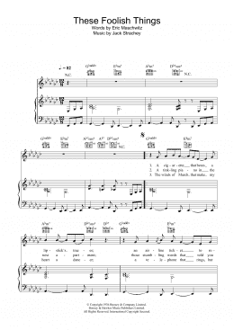 page one of These Foolish Things (Piano, Vocal & Guitar Chords)