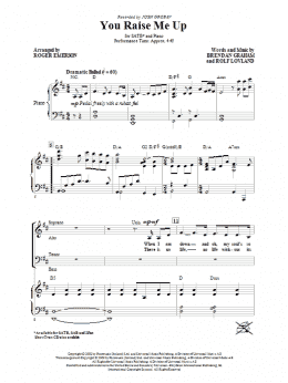 page one of You Raise Me Up (arr. Roger Emerson) (SATB Choir)