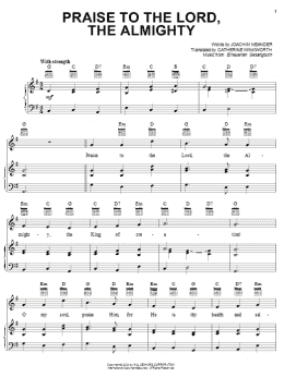 page one of Praise To The Lord, The Almighty (Piano, Vocal & Guitar Chords (Right-Hand Melody))