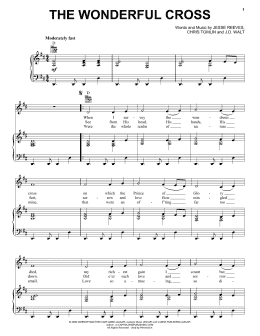 page one of The Wonderful Cross (Piano, Vocal & Guitar Chords (Right-Hand Melody))