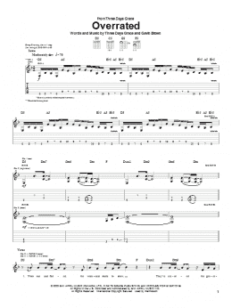page one of Overrated (Guitar Tab)
