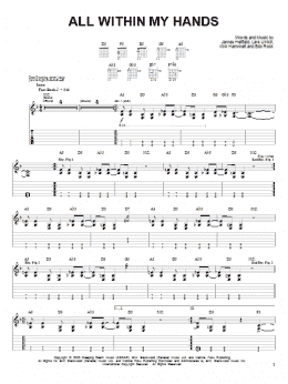 page one of All Within My Hands (Easy Guitar Tab)
