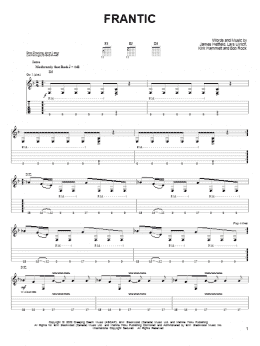 page one of Frantic (Easy Guitar Tab)