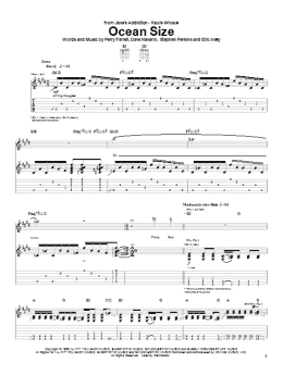 page one of Ocean Size (Guitar Tab)