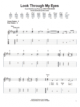 page one of Look Through My Eyes (Easy Guitar Tab)