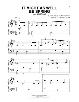 page one of It Might As Well Be Spring (Beginning Piano Solo)