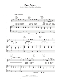 page one of Dear Friend (Piano, Vocal & Guitar Chords)