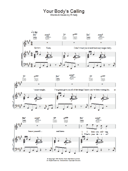 page one of Your Body's Calling (Piano, Vocal & Guitar Chords)