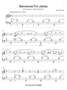 page one of Berceuse For Janey (Educational Piano)