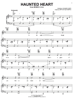 page one of Haunted Heart (Piano, Vocal & Guitar Chords (Right-Hand Melody))
