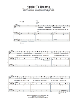 page one of Harder To Breathe (Piano, Vocal & Guitar Chords)