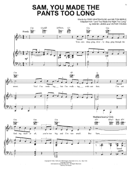 page one of Sam, You Made The Pants Too Long (Piano, Vocal & Guitar Chords (Right-Hand Melody))