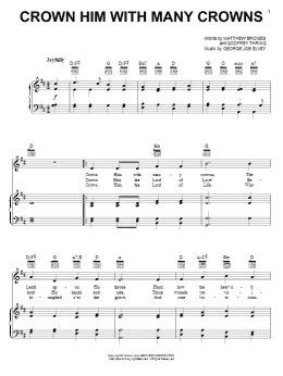 page one of Crown Him With Many Crowns (Piano, Vocal & Guitar Chords (Right-Hand Melody))