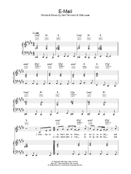 page one of E-Mail (Piano, Vocal & Guitar Chords)