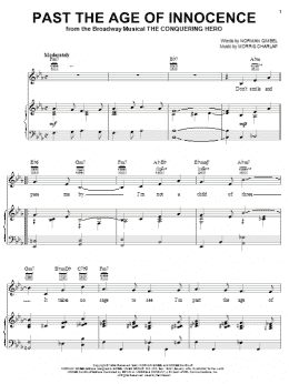 page one of Past The Age Of Innocence (Piano, Vocal & Guitar Chords (Right-Hand Melody))