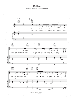 page one of Fallen (Piano, Vocal & Guitar Chords)
