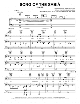page one of Song Of The Sabia (Sabia) (Piano, Vocal & Guitar Chords (Right-Hand Melody))